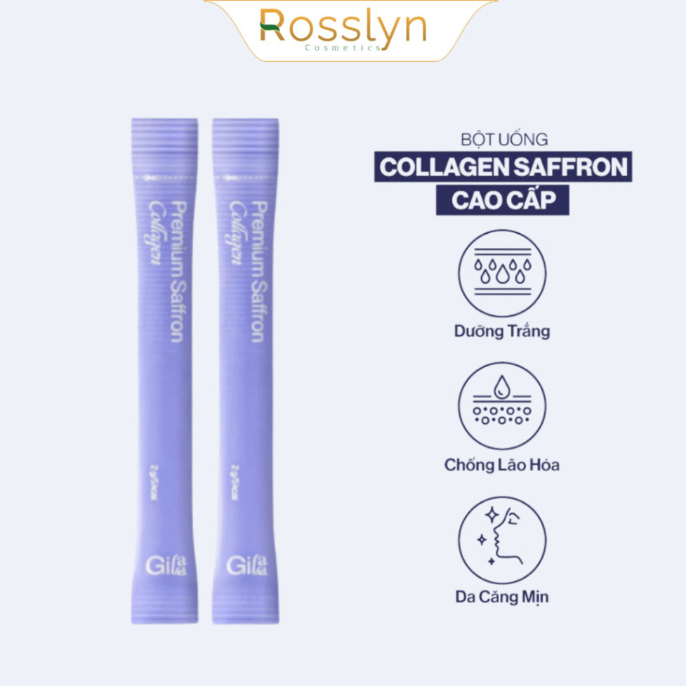 HÀNG TẶNG  Bột Uống Collagen Cao Cấp Kết Hợp Nhụy Hoa Nghệ Tây Gilaa Premium Saffron Collagen (60 gó
