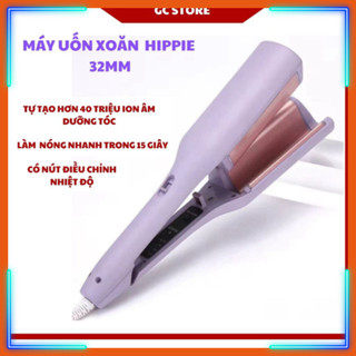 Máy Uốn Tóc Hippie 32mm Làm Tóc Xoăn Sóng Nước 5 Mức Nhiệt Chất Liệu Gốm Sứ Cao Cấp