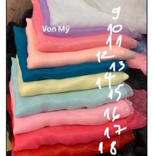 SIÊU RẺ, Vải voan kính mỹ dày óng ánh nhiều màu dùng may váy phồng, làm hoa khổng lồ...Khổ 1m5