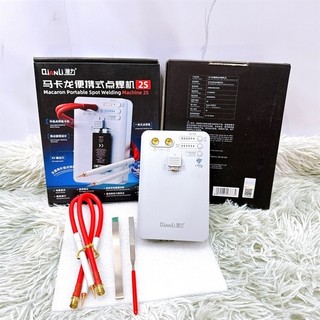  Máy hàn cell pin Qianli Macaron 2S   gồm : máy + 2 que hàn + 1 cây dũa + 1 cuộn thiết   