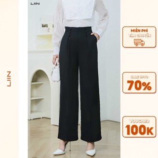  Quần Suông Cúc Bọc - LIIN Clothing - QAS047SBK-F23 