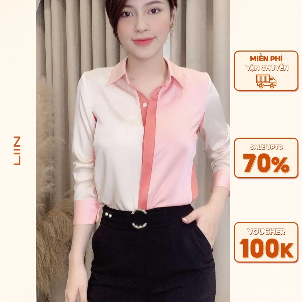 SM3751 - Áo Sơ Mi Lụa Hồng