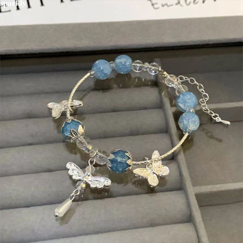 🎉sparkly🎉Phong Cách Mới Vòng Tay Mori Phong Cách Thoáng Mát Cảm Giác Chuyển Đổi Vòng Tay Nữ Thủy Tinh Phổ Biến Đính Hạt Vòng Tay Hợp Thời Trang Phù Hợp Với Ánh Sáng Đơn Giản Vòng Tay Sang Trọng