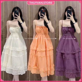 VÁY MAXI 2 DÂY CHẤT TƠ HÀNG QC L1 (Kèm ảnh thật)