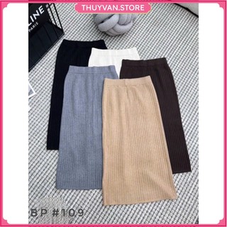  thuyvan.store - #203 Chân váy len tăm gân đũa dáng dài maxi len dệt kim chất dày dặn 