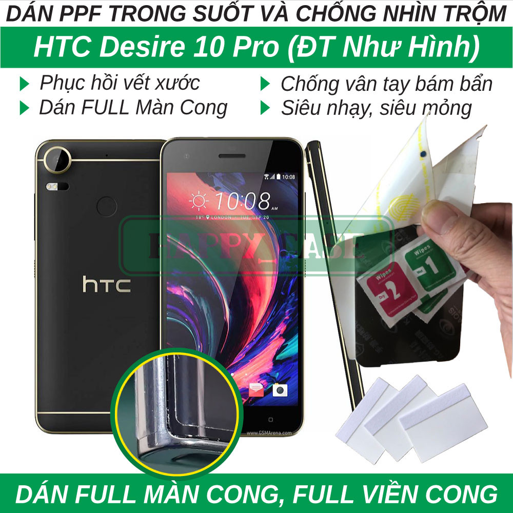 Dán dẻo PPF cho HTC Desire 10 Pro (trong suốt và chống nhìn trộm) Full keo màn cong