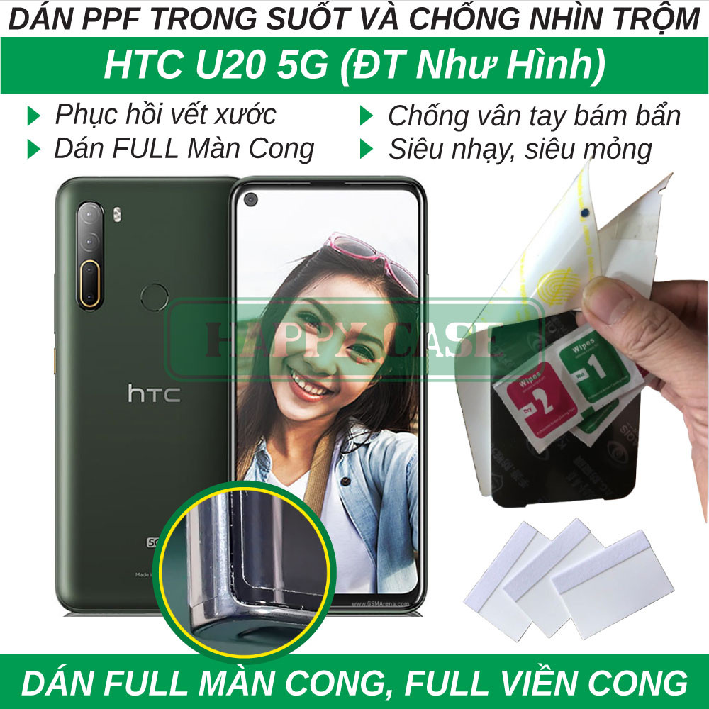 Dán dẻo PPF cho HTC U20 5G (trong suốt và chống nhìn trộm) Full keo màn cong