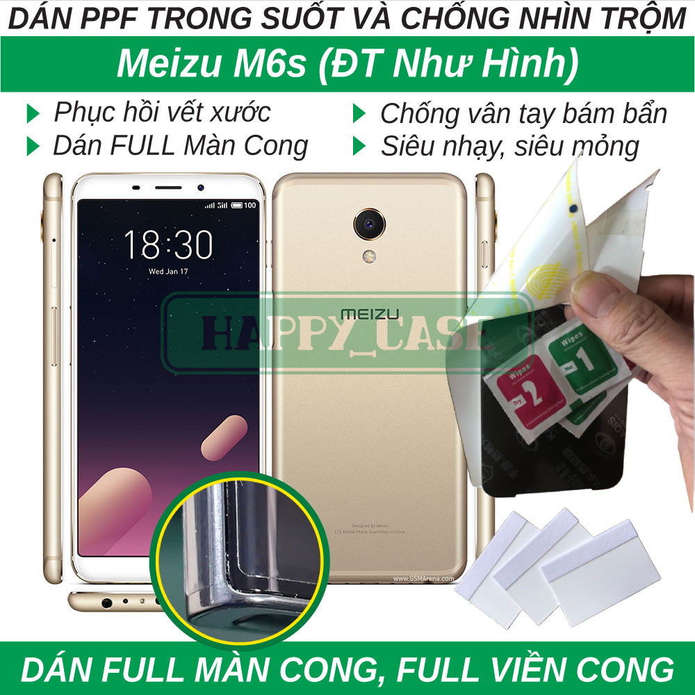 Dán dẻo PPF cho Meizu M6s (trong suốt và chống nhìn trộm) Full keo màn cong