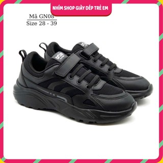 Giày thể thao Urban VNXK full đen cho bé trai êm nhẹ cao cấp 4 - 12 tuổi đi học chạy bộ phong cách Âu Mỹ NHÍM SHOP GN08