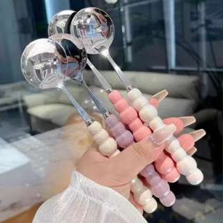 Thìa Inox Ăn Cơm Tay Cầm Ngọc Trai Nhiều MàuFREESHIPMuỗng Ăn Cháo Súp Inox Không Rỉ,Cao cấp,Loại dày Cán Dài