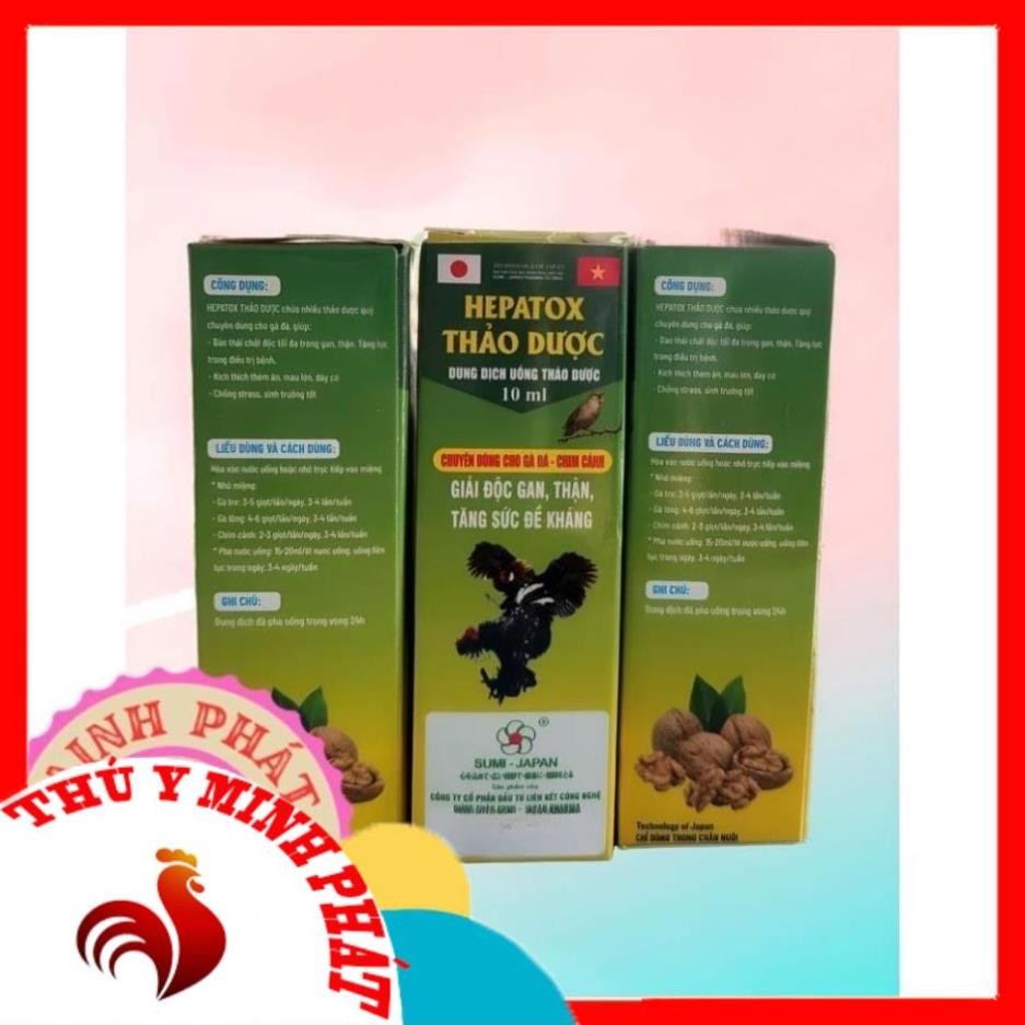 HEPATOX THẢO DƯỢC LỌ 10ML, GIẢI ĐỘ.C GAN THẬN CHO CHIM CẢNH, GÀ ĐÁ, LỌ NHỎ TRỰC TIẾP