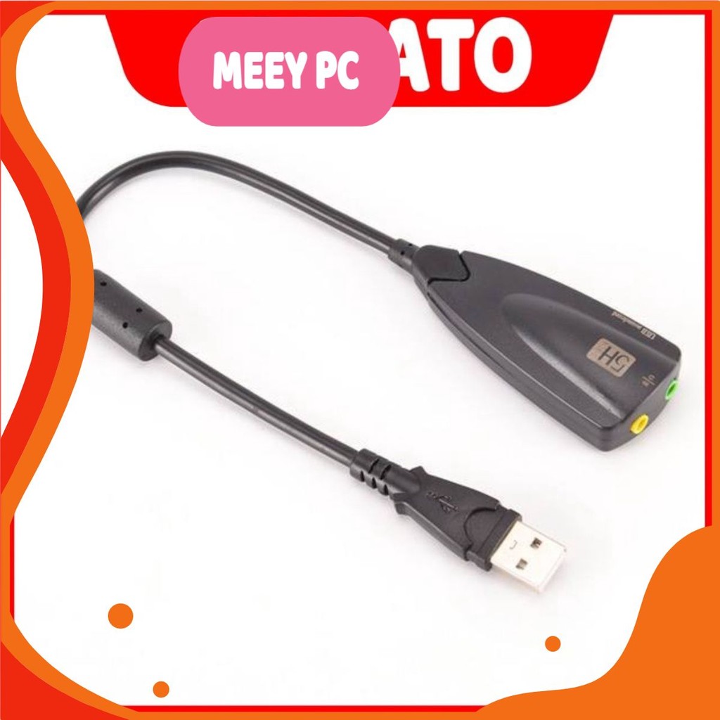 Sỉ 18K - [HÀNG CHUẨN] USB Sound card cao cấp 5Hv2 7.1 - Dây chia MIc và Loa từ cổng USB