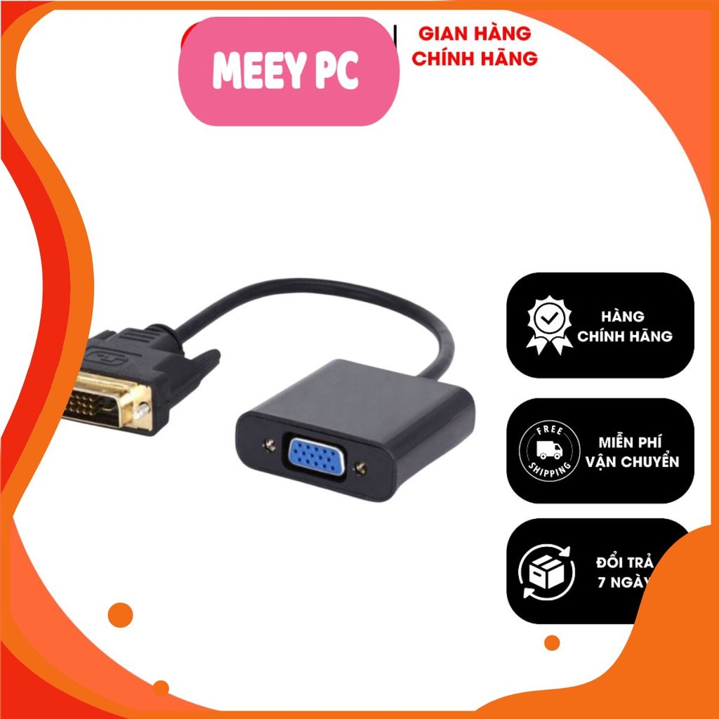 Cáp Chuyển Đổi DVI To VGA (24+1) Có IC - Dây DVI To DVI HDMI To DVI 1.5M Giá Rẻ MEEY PC