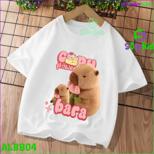 Áo thun trẻ em hình capybara ,bé trai bé gái,từ 6kg-30kg.ALBB04 -HY