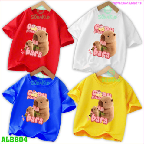 Áo thun trẻ em hình capybara ,bé trai bé gái,từ 6kg-30kg.ALBB04 -BABY