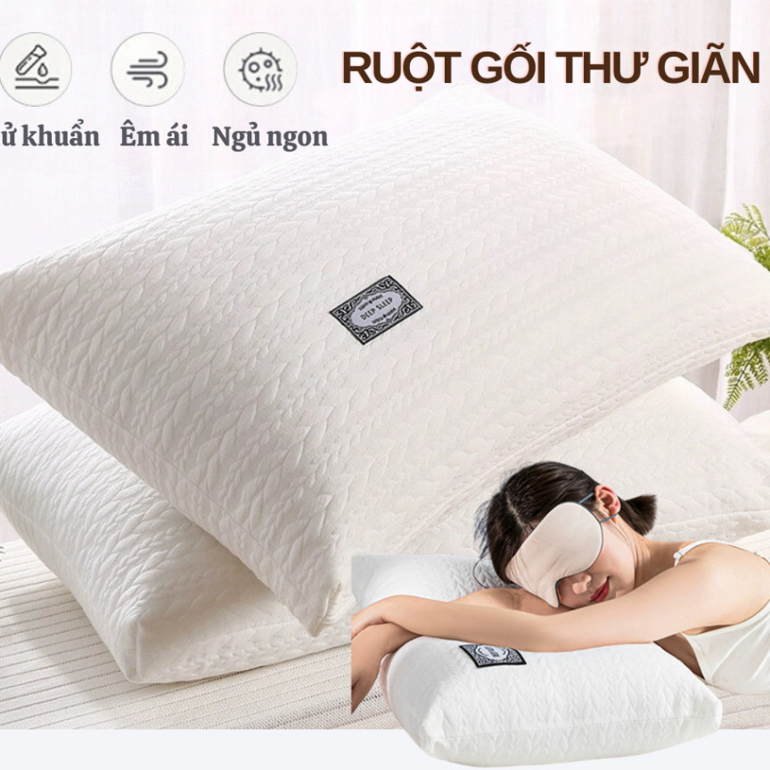 Ruột Gối Kháng Khuẩn PTLUXURY Thước 48 CM x 74 CM Làm Từ Bông Lụa Êm Ái [ HÀNG CAO CẤP ]