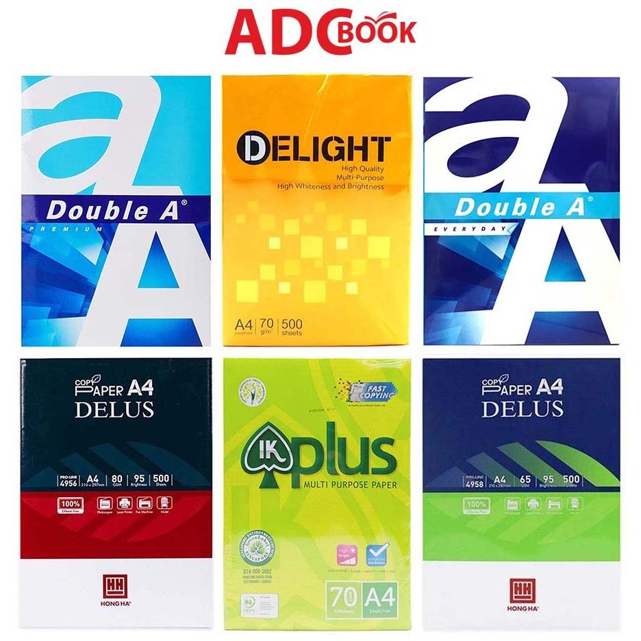 Giấy A4 500 tờ (14 hãng) - Giấy in A4 chính hãng giá rẻ 70gsm, 80gsm