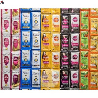 Sỉ 72 gói dầu gội dây đủ loại Clear, Dove, Sunsilk, Rejoice, Romano, Xmen...mềm mượt (6 dây, 1 dây 12 gói)