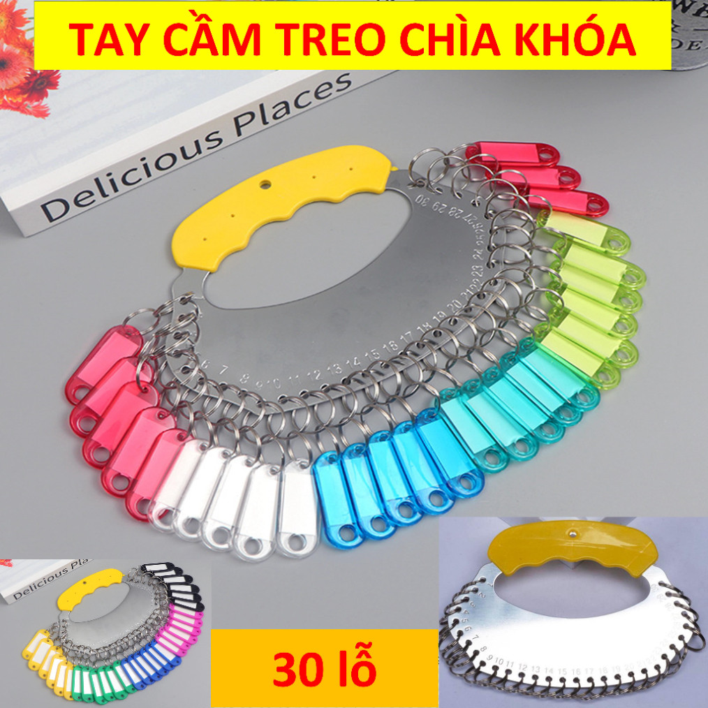 Tay cầm treo Móc chìa khóa 30 lỗ Thẻ chìa khóa Key tag Combo 50 Móc khóa name tag Thẻ valy mhb01
