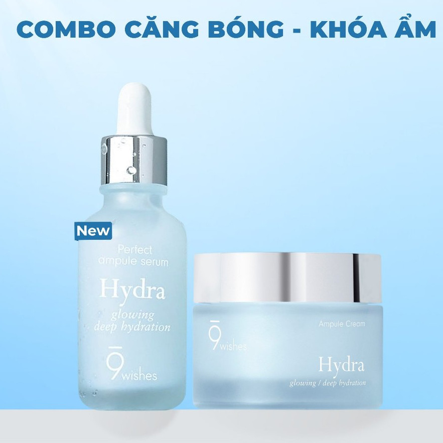 COMBO 9 Wishes Tinh Chất Hydra Serum II 30ml + Kem dưỡng da Hydra Ampule Cream 50ml