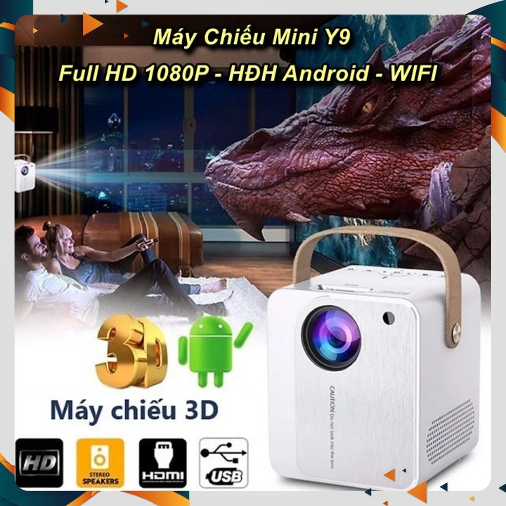 Máy Chiếu Mini Y9 - Full HD 1080P - HĐH Android - WIFI