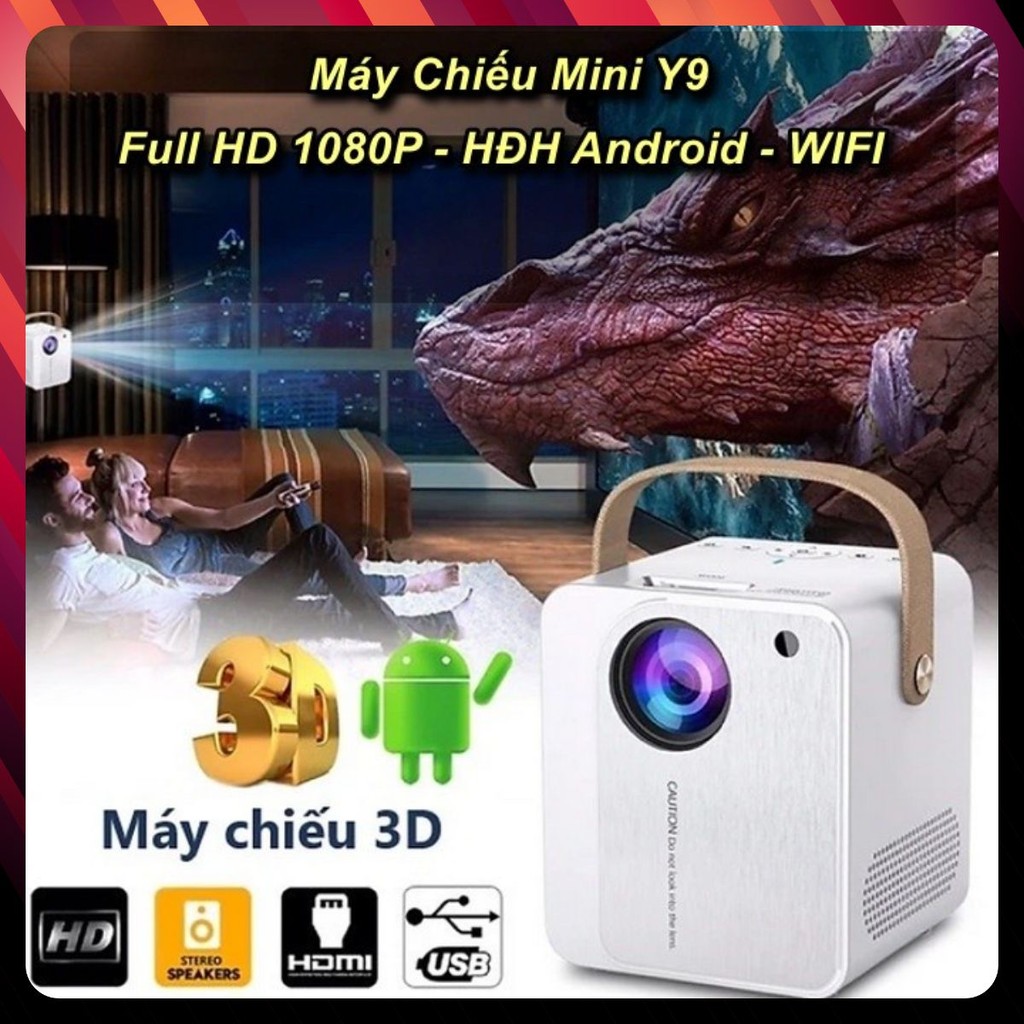 Máy Chiếu Mini Y9 - Full HD 1080P - HĐH Android - WIFI