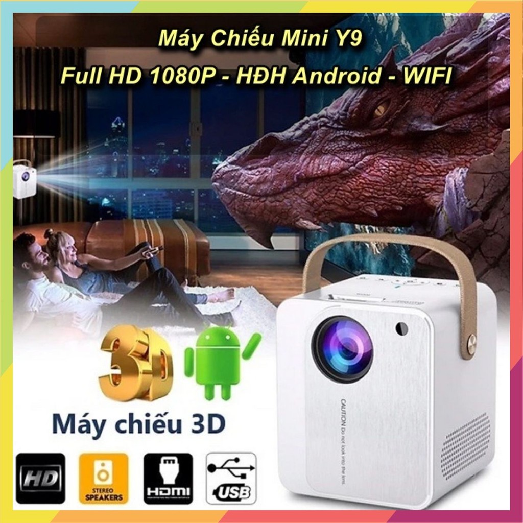 Máy Chiếu Mini Y9 - Full HD 1080P - HĐH Android - WIFI