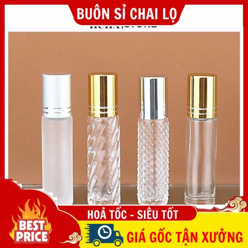 Vỏ Chai Lọ Bi Lăn 10ml Đựng Nước Hoa , Lọ Triết Dầu Dừa, Chai Bi Lăn ChiếtTinh Dầu