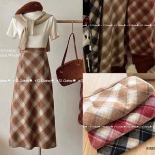 CHÂN VÁY DẠ KẺ CARO XẺ SAU DÁNG DÀI phong cách Hàn (hàng loại đẹp)-20thang5store