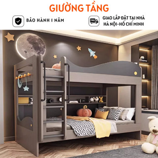 Giường tầng trẻ em bền đẹp chắc chắn, gỗ MDF xanh cao cấp chịu tải lớn - HH1203