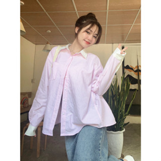 Áo Sơ Mi Kẻ Bycamcam Phối Cổ Dài Tay Oxford Dày Dặn Mùa Thu Hàn Quốc hottrend