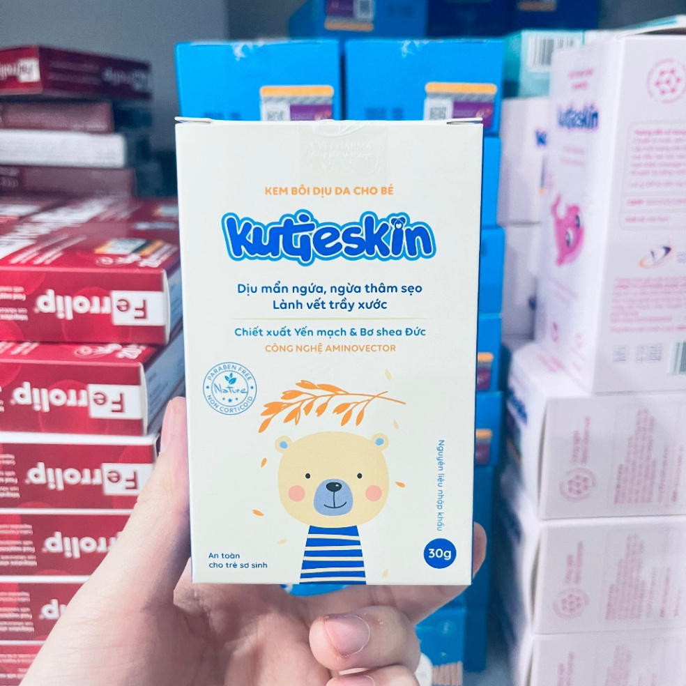 Kem bôi dịu da cho bé Kutieskin 30gr - dịu mẩn đỏ, dịu vết ngứa, hăm da, muỗi đốt