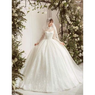  Váy cưới lễ đường vải ren cao cấp tùng bồng kiểu dáng nhẹ nhàng sang chảnh ảnh thật shop chụp 
