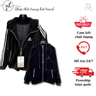 Áo khoác nỉ ADD nhung tăm lót lông dày dặn, phối 3 sọc bóng siêu ấm hot 2024 New 2024