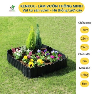 Hàng rào nhựa trang trí viền vườn Daim Nhật Bản, tạo viền cho bồn hoa, gốc cây màu sắc đen, trắng