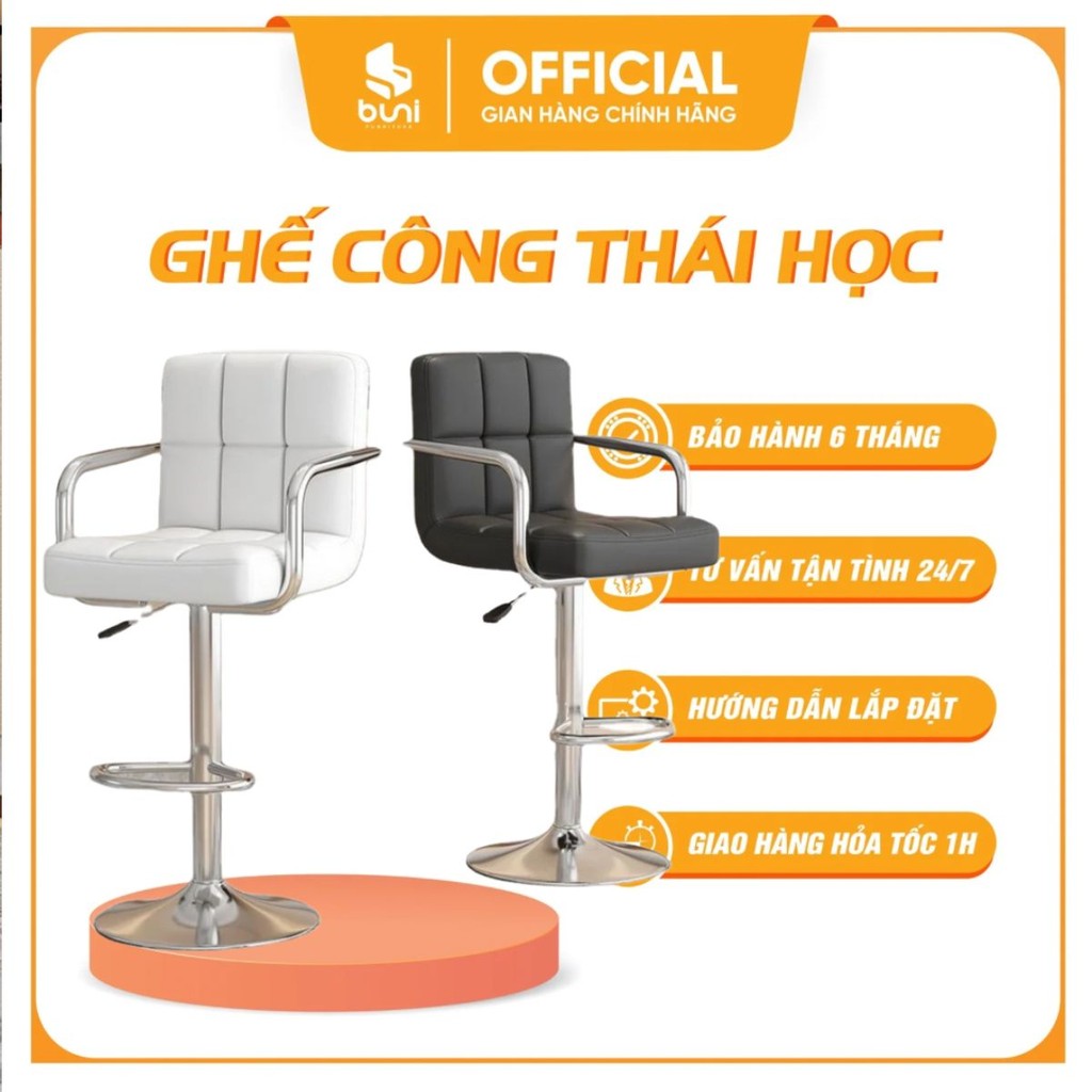 Ghế Trang Điểm, Make Up ,Ngồi Quầy Lễ Tân Xoay 360 Có Vịn Tay Sang Chảnh Chân…