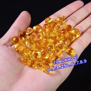 ⭐KHO SỈ⭐ Túi 100 Thỏi Vàng Thủy Tinh Pha Lê Nhí 1.4mm Kim Nguyên Bảo - Đặt Bàn Thần Tài - Phong Thủy Thần Tài
