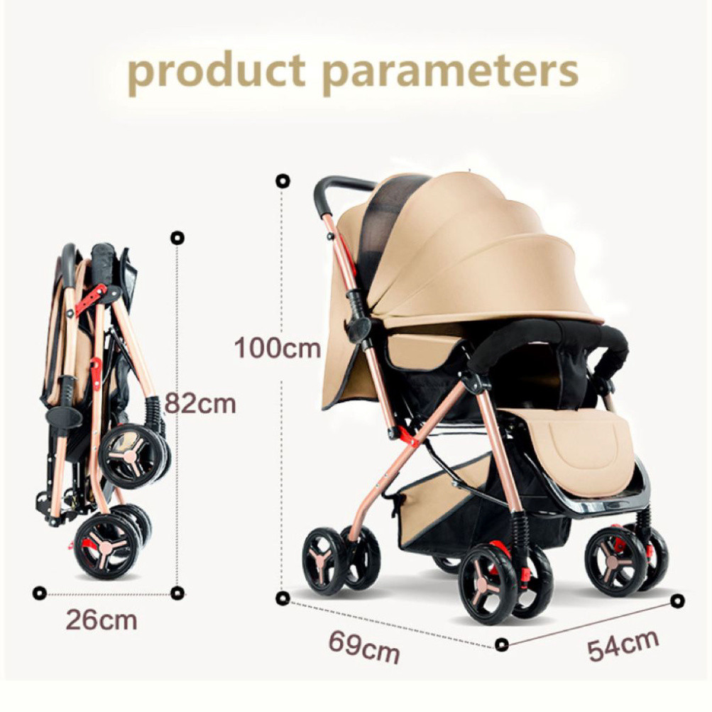 Xe đẩy cho bé, Xe đẩy tháo lắp đơn giản cho bé, đáng tin cậy và thoải mái, chống giột nước và rất có thể gập lại