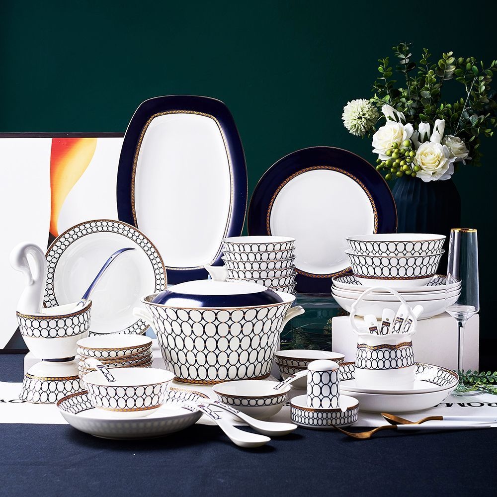 Bộ Bát Đĩa Gốm Sứ Jingdezhen Bộ Bát Đĩa Gia Dụng Bộ Bát Đĩa Sứ Xương Bộ Bát Đĩa Bát Đĩa