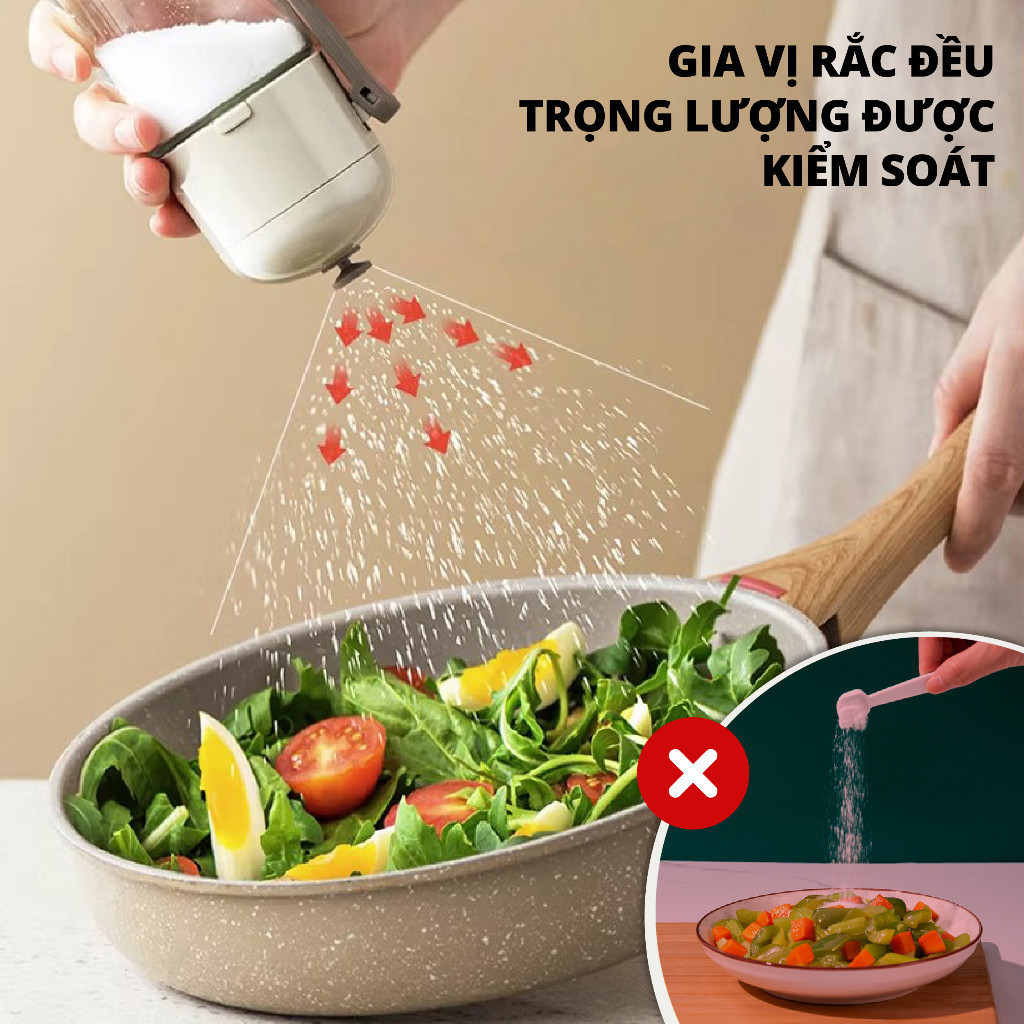Lọ Đựng Gia Vị Thủy Tinh DIPOLAR Trong Suốt Dung Tích 180ml Kiểm Soát Định Lượng - DLD01