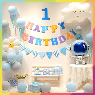 Set Trang Trí Sinh Nhật Bé Gái Bé Trai, Bong Bóng Bay Happy Birthday ( Tặng Số Tuổi )