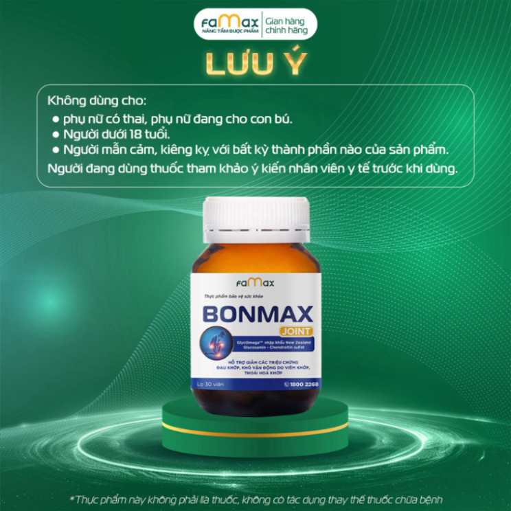 Hộp 30 viên uống hỗ trợ xương khớp BONMAX JOINT - Giúp giảm đau, viêm khớp