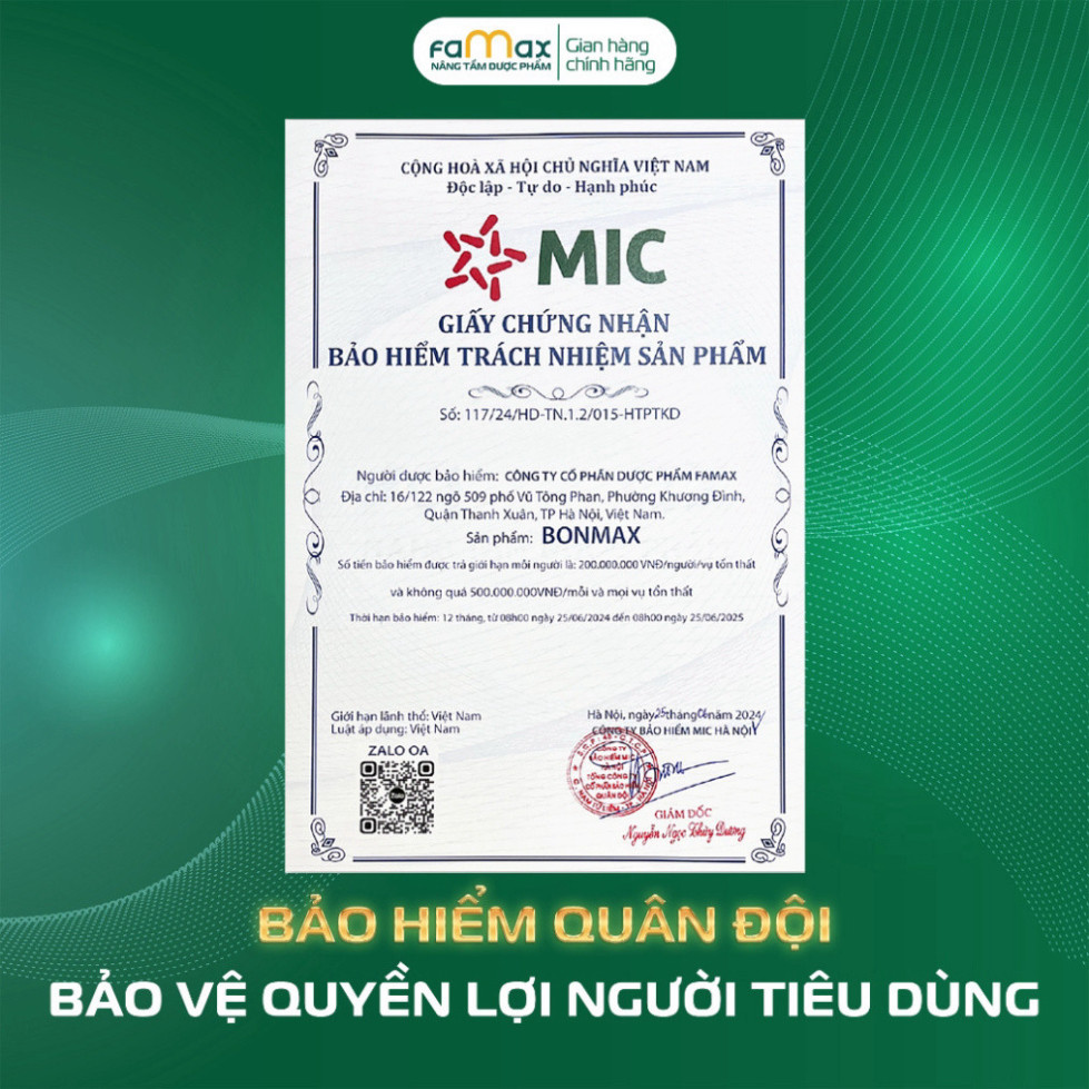 Hộp 30 viên uống hỗ trợ xương khớp BONMAX JOINT - Giúp giảm đau, viêm khớp