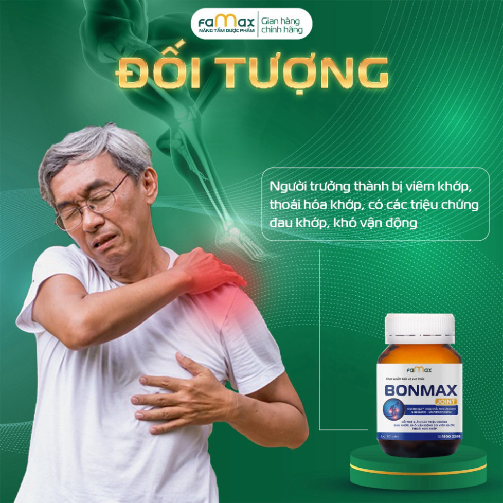 Hộp 30 viên uống hỗ trợ xương khớp BONMAX JOINT - Giúp giảm đau, viêm khớp