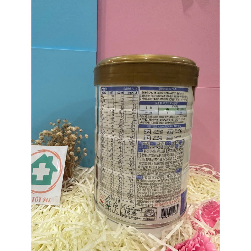 Combo 2 lon sữa Nubone Step 1,2, Plus+ lon 750gr