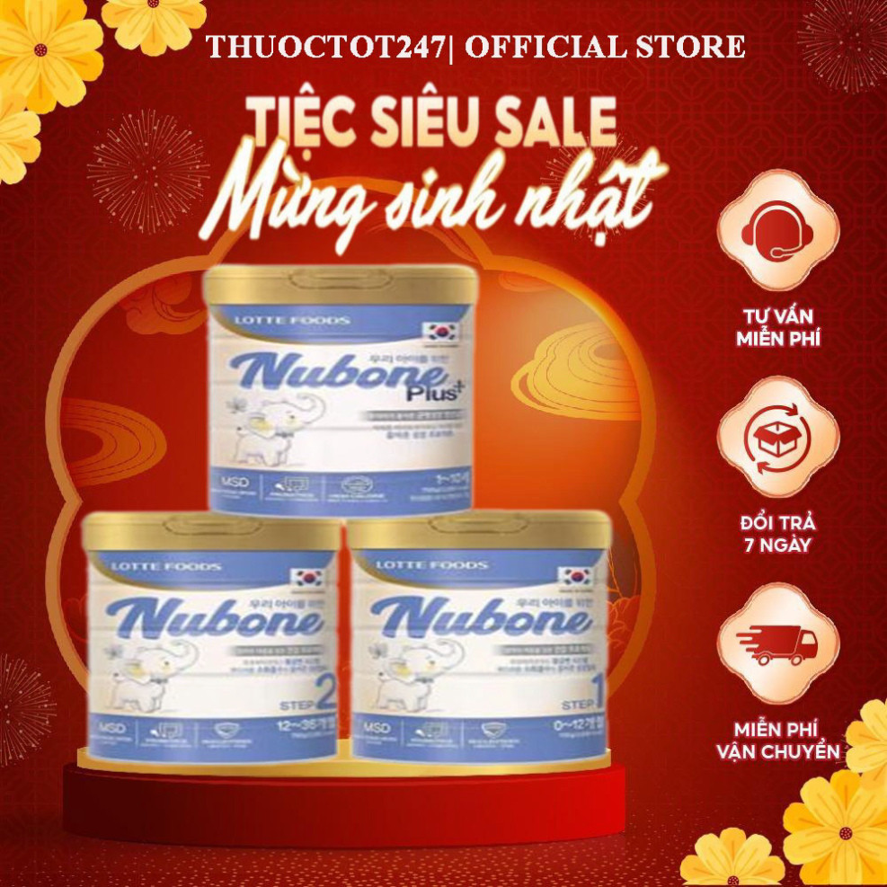 Combo 2 lon sữa Nubone Step 1,2, Plus+ lon 750gr