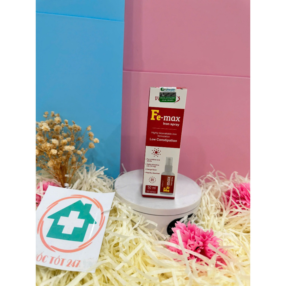 ( Hàng nhập khẩu) Sắt xịt Fe-Max Iron Spray / Femax phòng ngừa thiếu máu do thiếu sắt