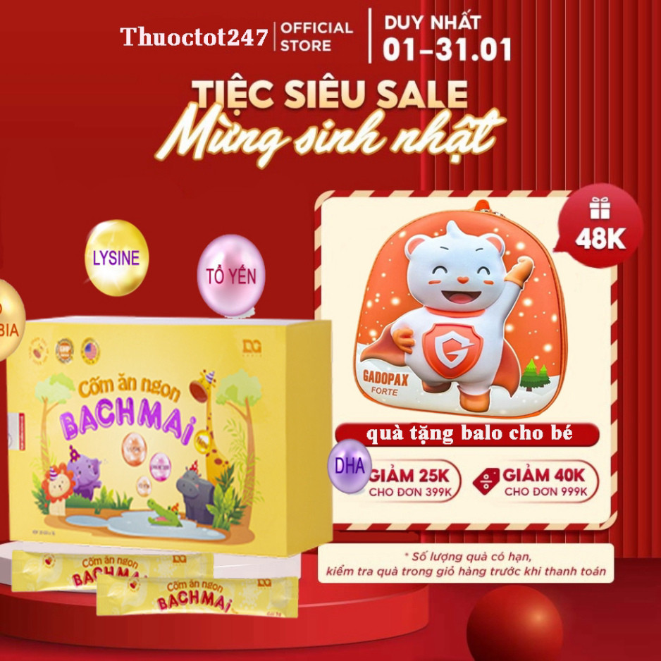 Cốm vi sinh, cốm ăn ngon Bạch Mai giúp bé ăn ngon, tăng cường khả năng hấp thu chất dinh dưỡng.