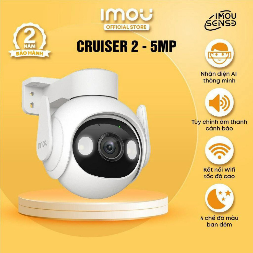 Camera Wifi ngoài trời Imou Cruiser 2 (5MP) I IPC-GS7EP-5M0WE I Đàm thoại 2 chiều I IP66