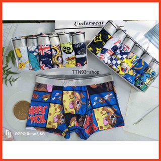  Combo quần boxer nam hoạt hình quần sịp đùi nam hoạt hình thun lạnh cao cấp mix nhiều mẫu 